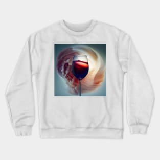 Wineglass Mirage A Surreal Blend of Grapes and Sand Crewneck Sweatshirt